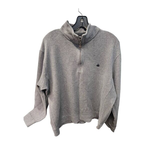 Brooks Brothers Gray Quarter Zip Sweatshirt Mens Large - Picture 1 of 8